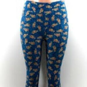 LuLaRoe Blue/Green background fish pattern leggings Tall and Curvy